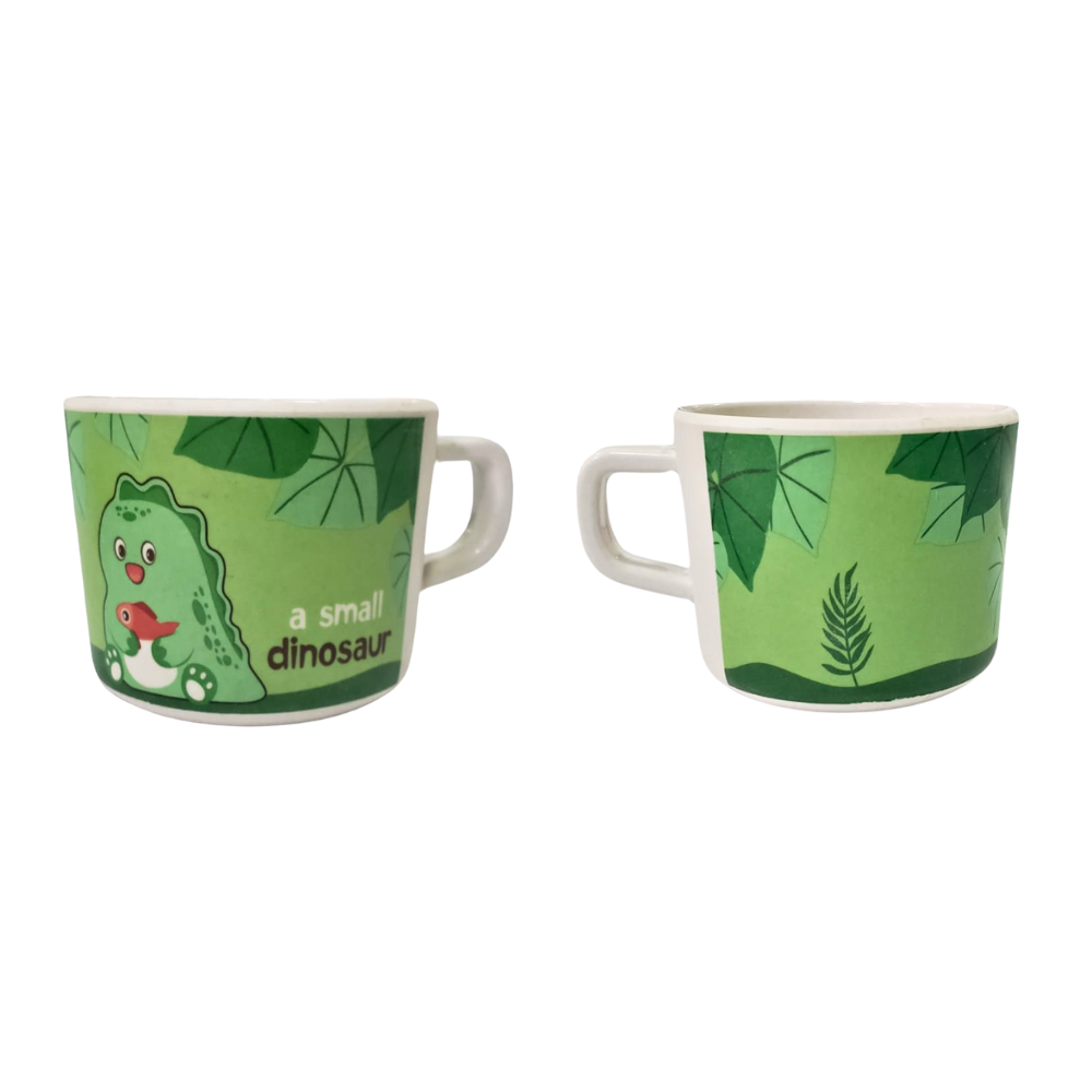 Vajilla Infantil De Fibra De Bambú Dinosaurio Verde