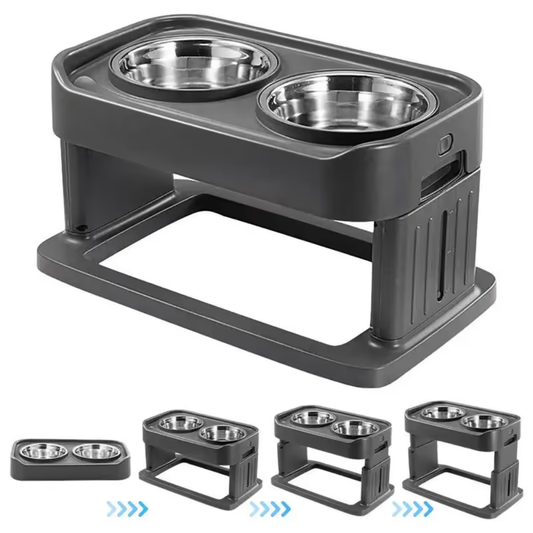 Plato Recipiente De Comida Ajustable Con Cuenco Para Perros
