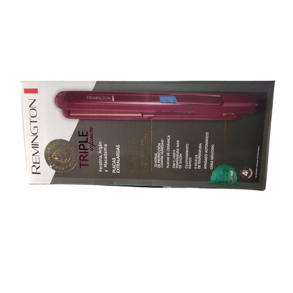 Plancha Remington Triple Infusion Keratina Macadamia Y Argan