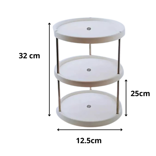 Organizador Estante De 3 Niveles Cicular Acero Inoxidable Blanco