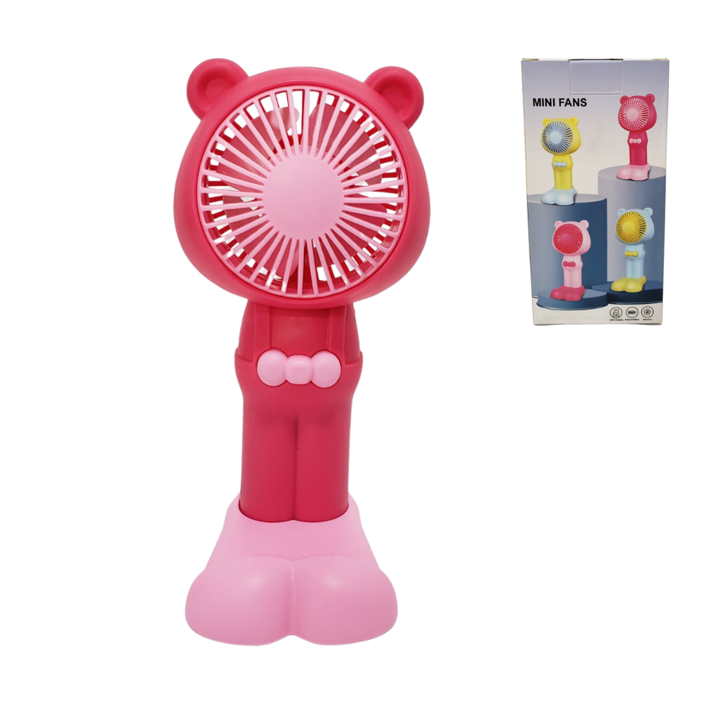 Mini Ventilador Portatil De Oso Con Soporte Para Celular
