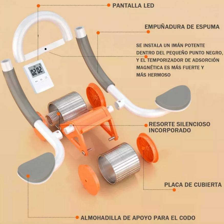 Rueda Abdominal De Rebote Abs Automático Con Soporte Entrenamiento Abdomen