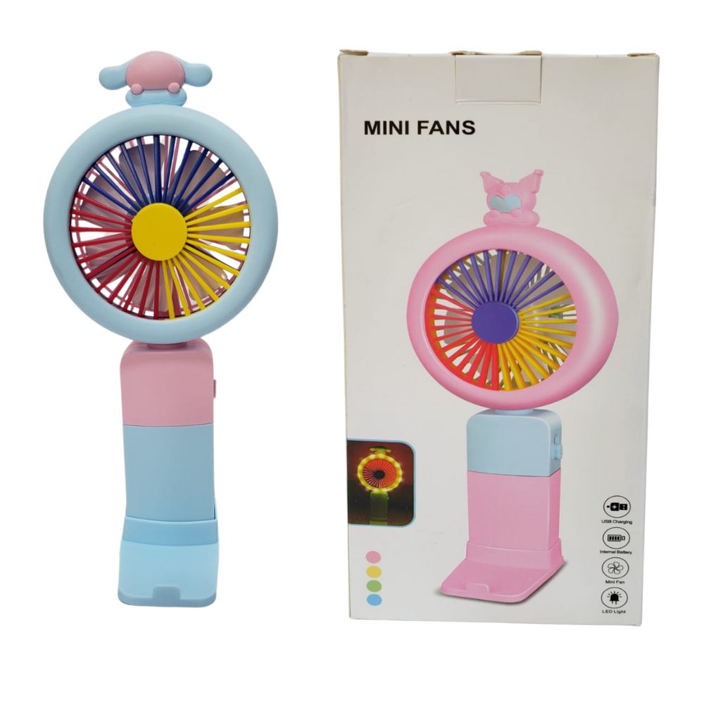 Mini Ventilador Led Con Soporte Para Celular