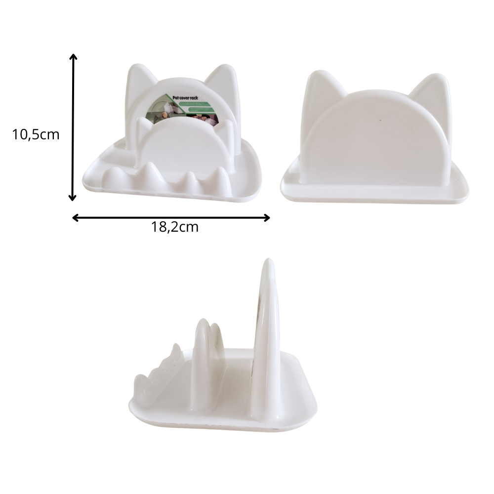 Organizador de Tapas de Ollas Forma Gato Plastico