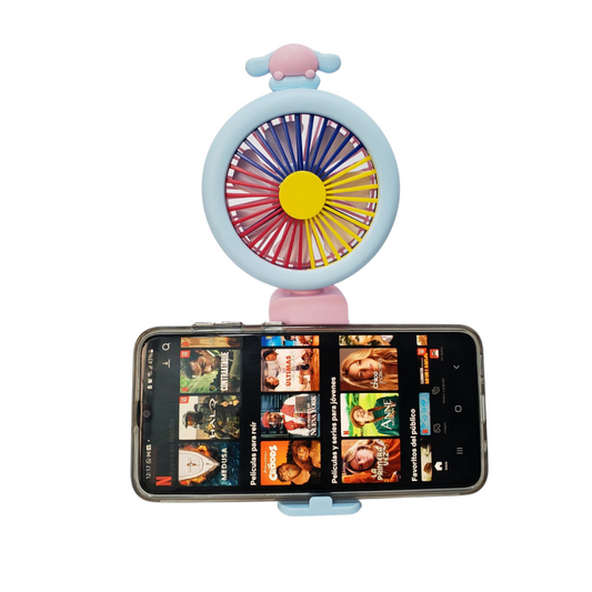 Mini Ventilador Led Con Soporte Para Celular
