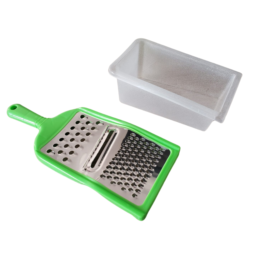 Rallador Manual con Depósito de Plástico para Verduras y Quesos