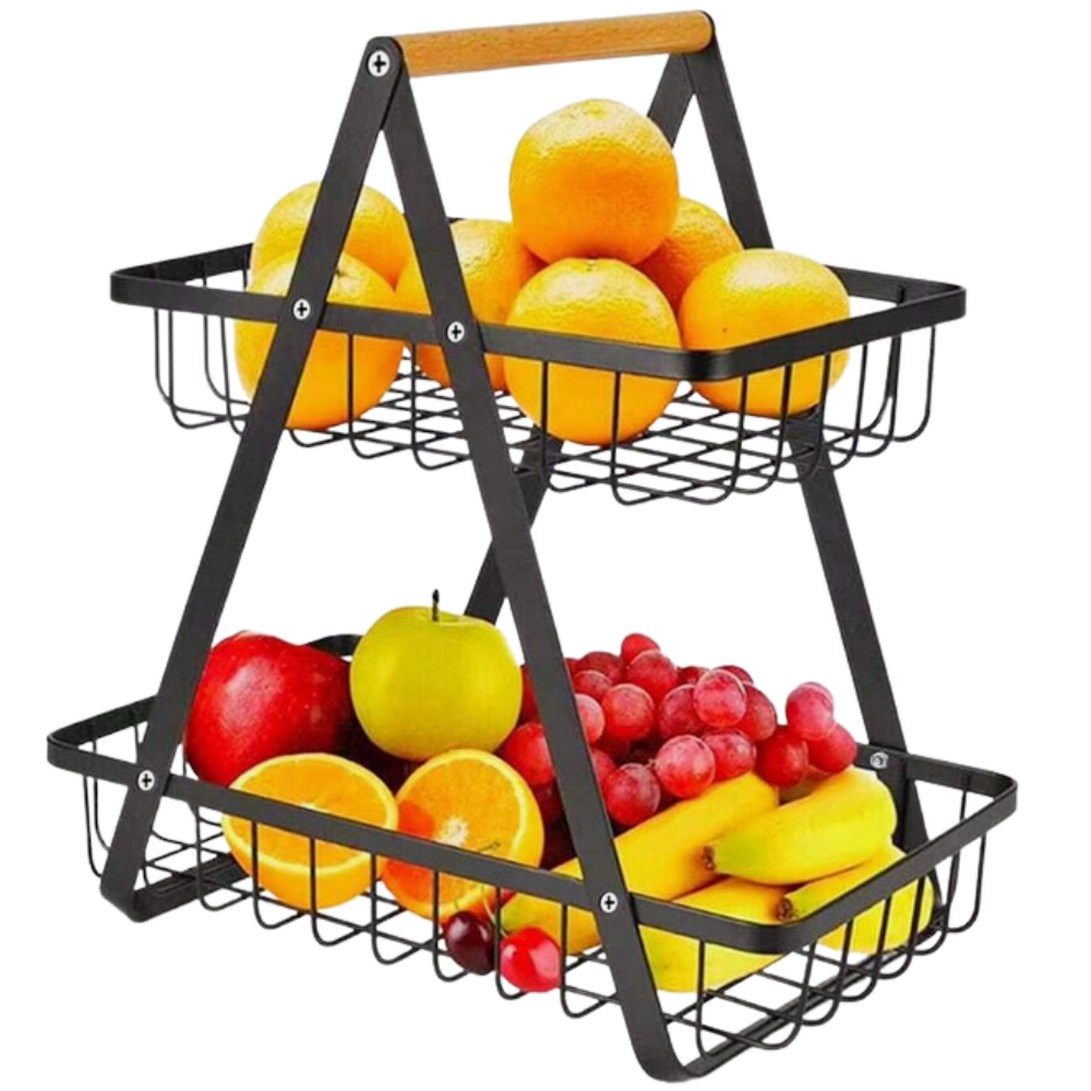 Cesta de Frutas y verduras desmontable de 2 niveles