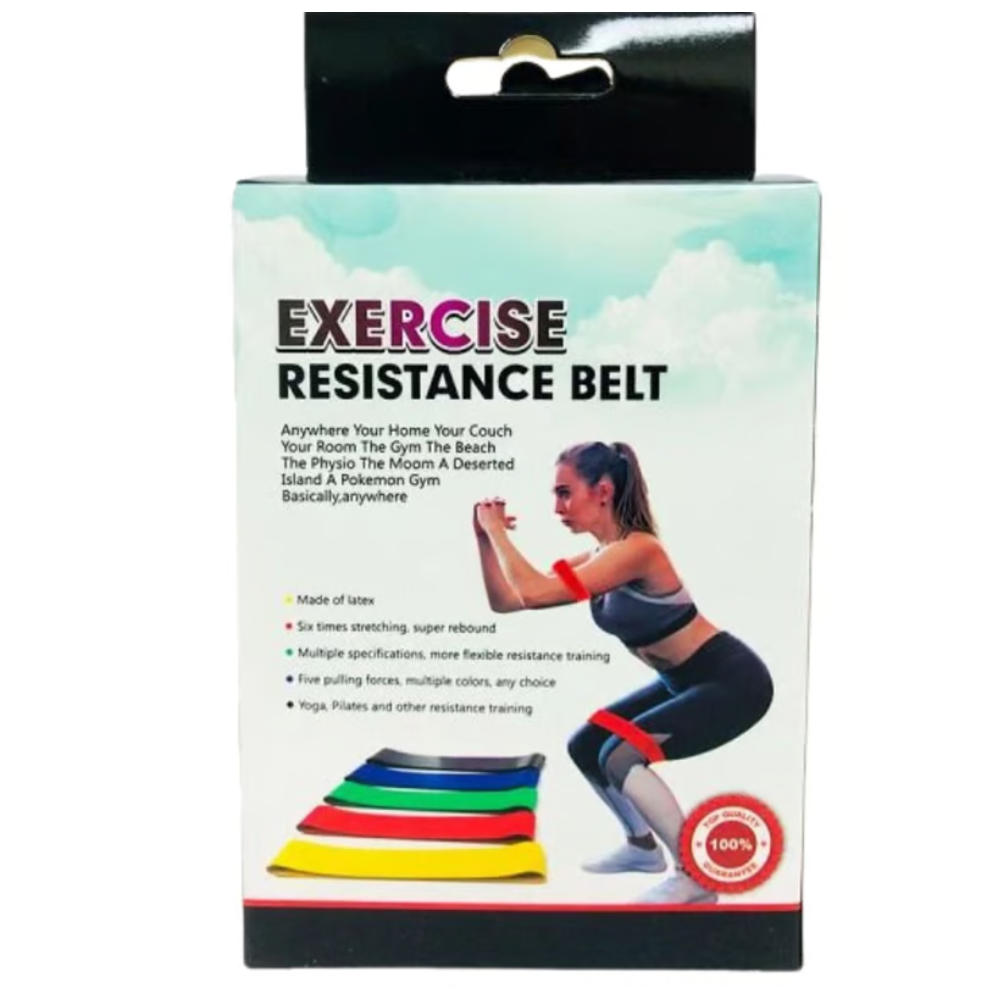 Set 5 Bandas Elásticas Resistencia Entrenamiento Ejercicio