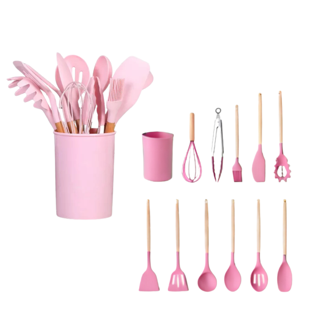 Juego de 12 Utensilios de Cocina de Silicona