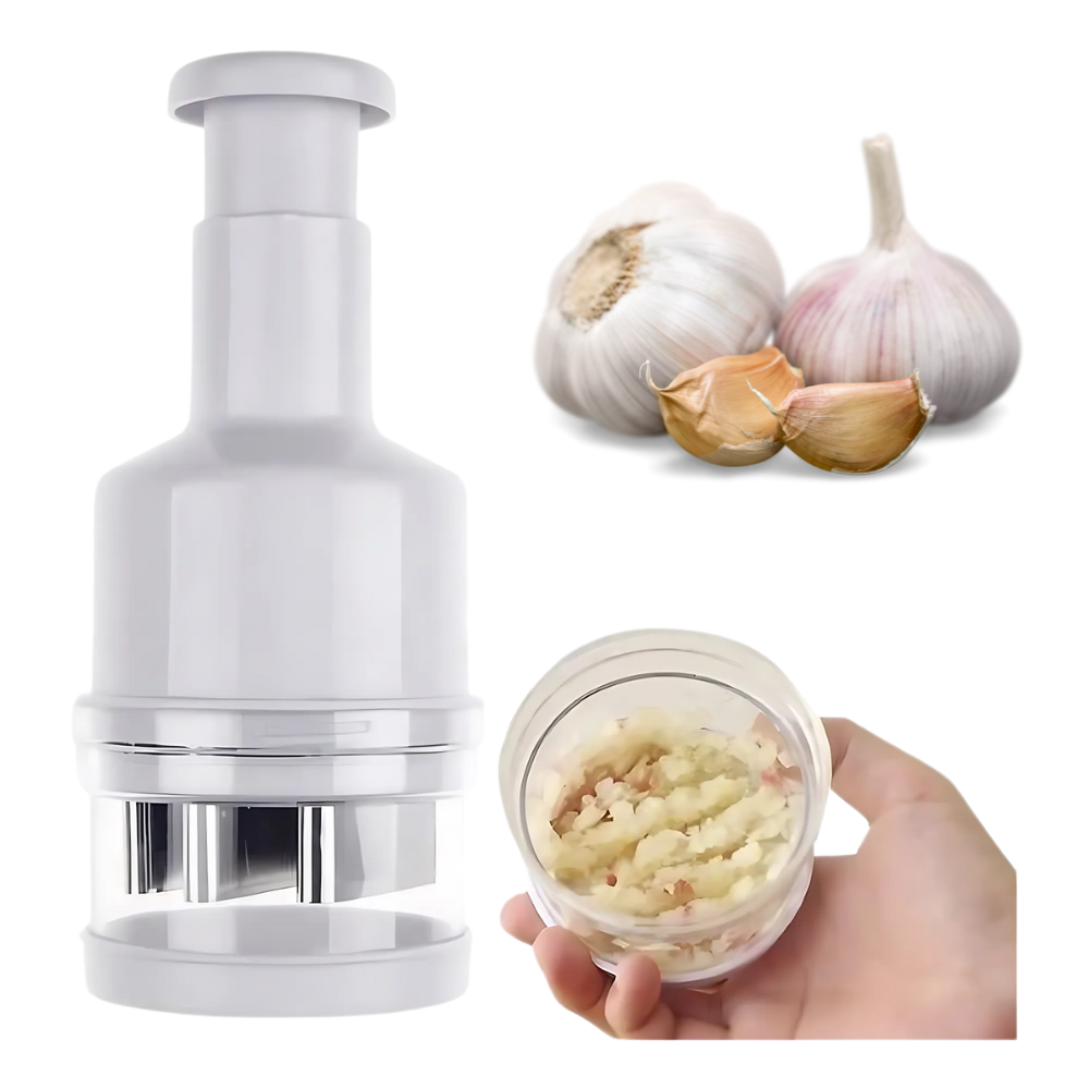 Picadora de ajo y cebolla a presión manual