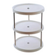 Organizador Estante De 3 Niveles Cicular Acero Inoxidable Blanco