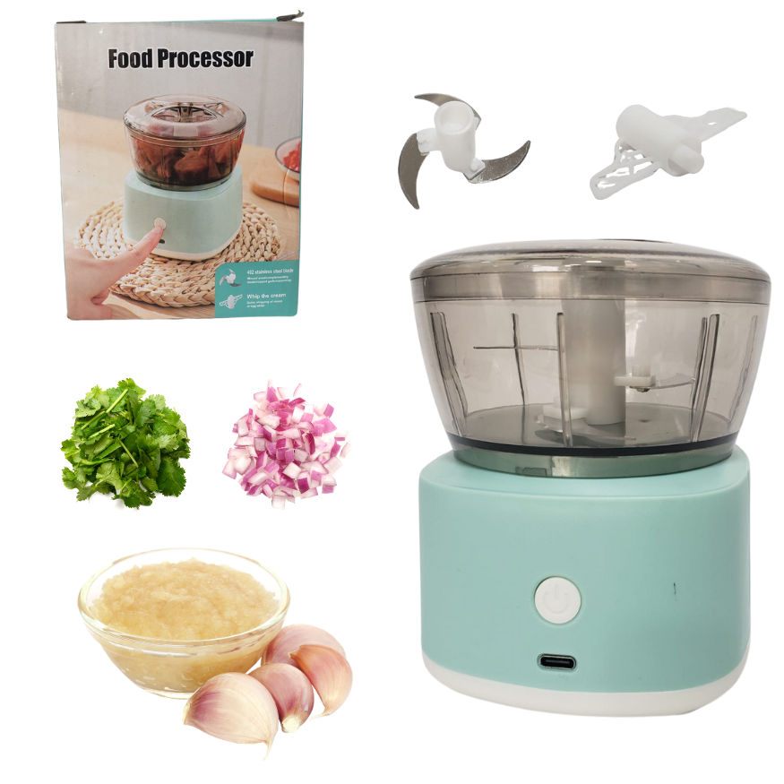 Mini Triturador De Alimentos Recargable Procesador Alimentos 2 En 1