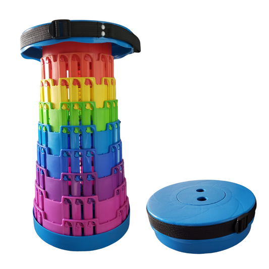 Silla Plastica Plegable De Colores Arcoiris Portatil