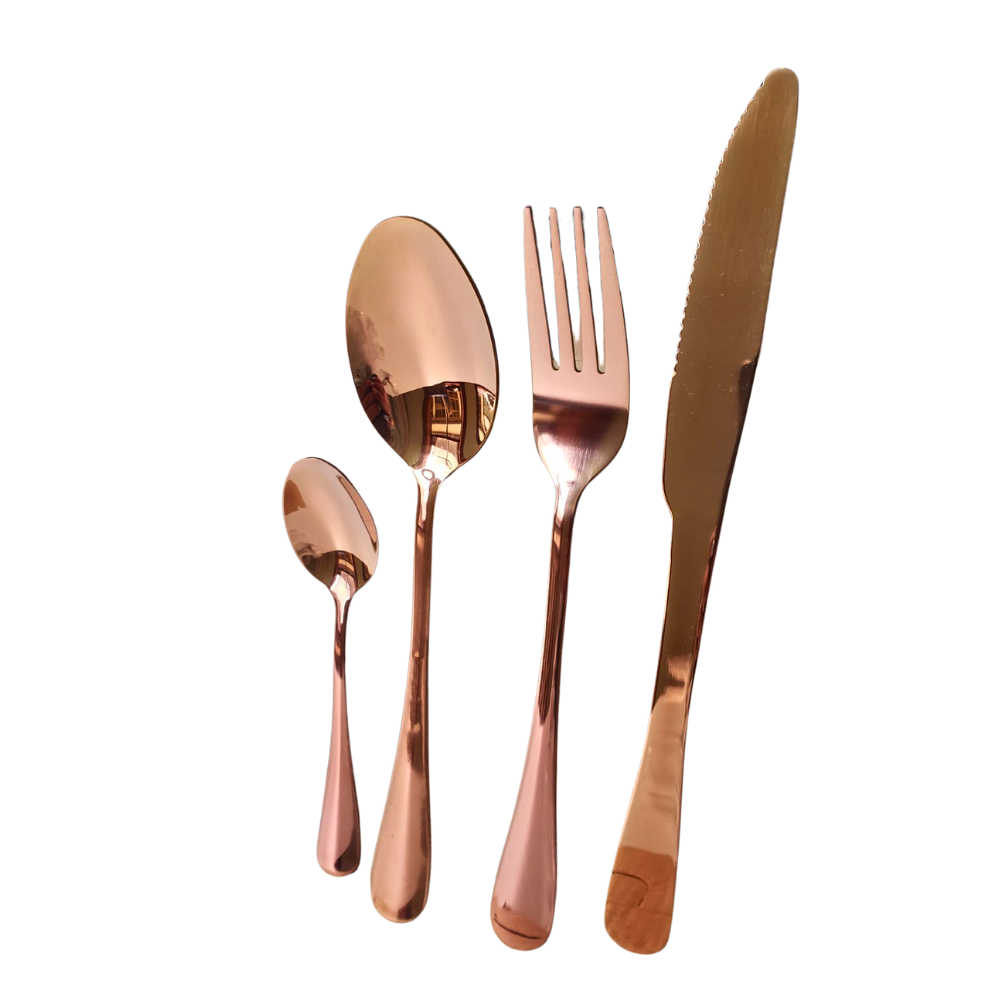 Set De Cubiertos 24 Piezas Con Soporte Acero Inoxidable