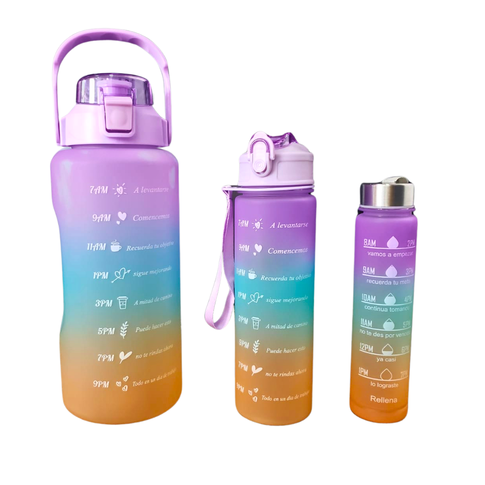 Botilo Motivacional Botella De Agua + Stikers