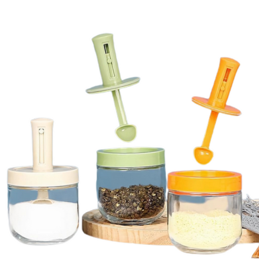 Envase De Vidrio Herméticos Para Pimienta Con Tapas Y Cuchara 10 Oz Recipientes De Vidrio Para Sal