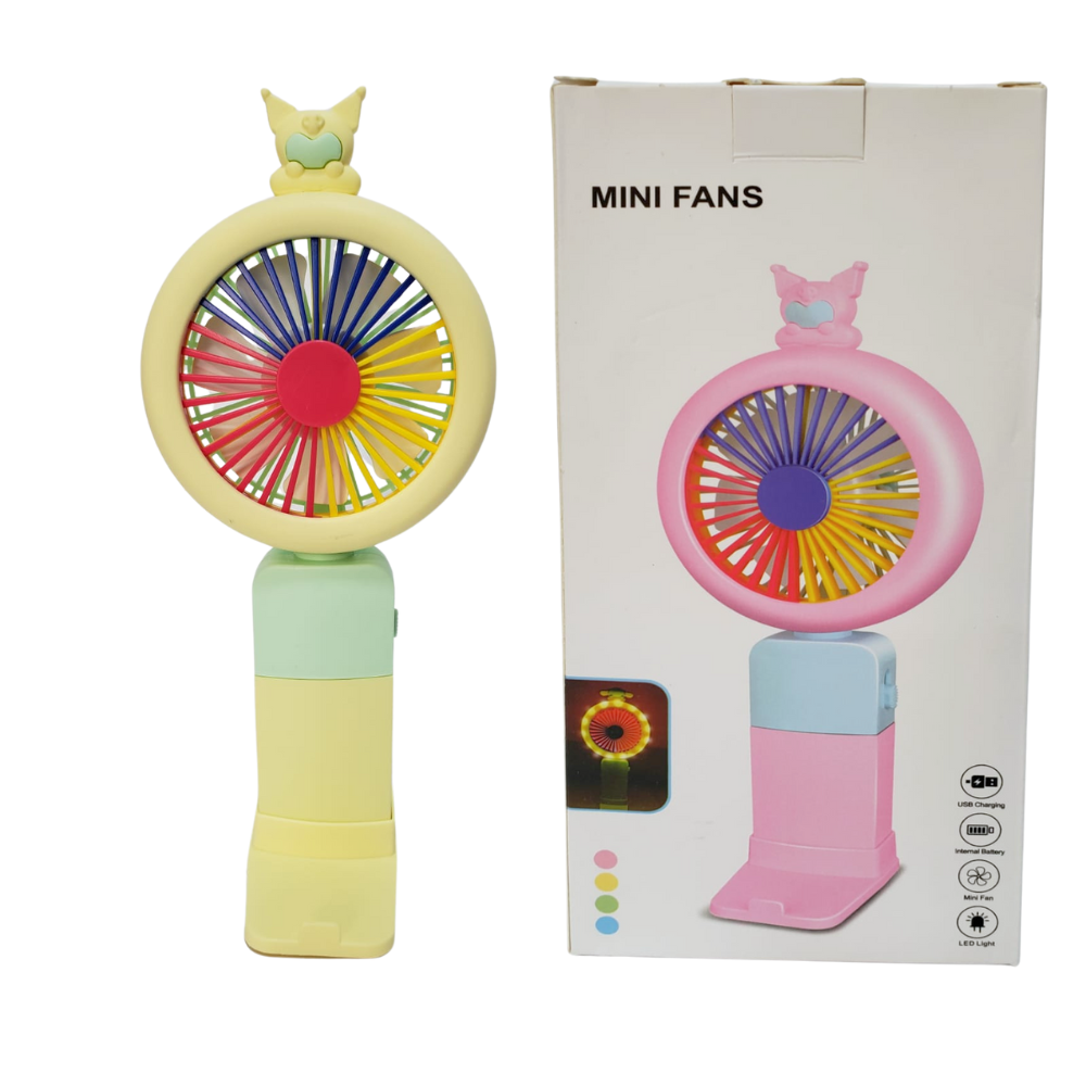 Mini Ventilador Led Con Soporte Para Celular