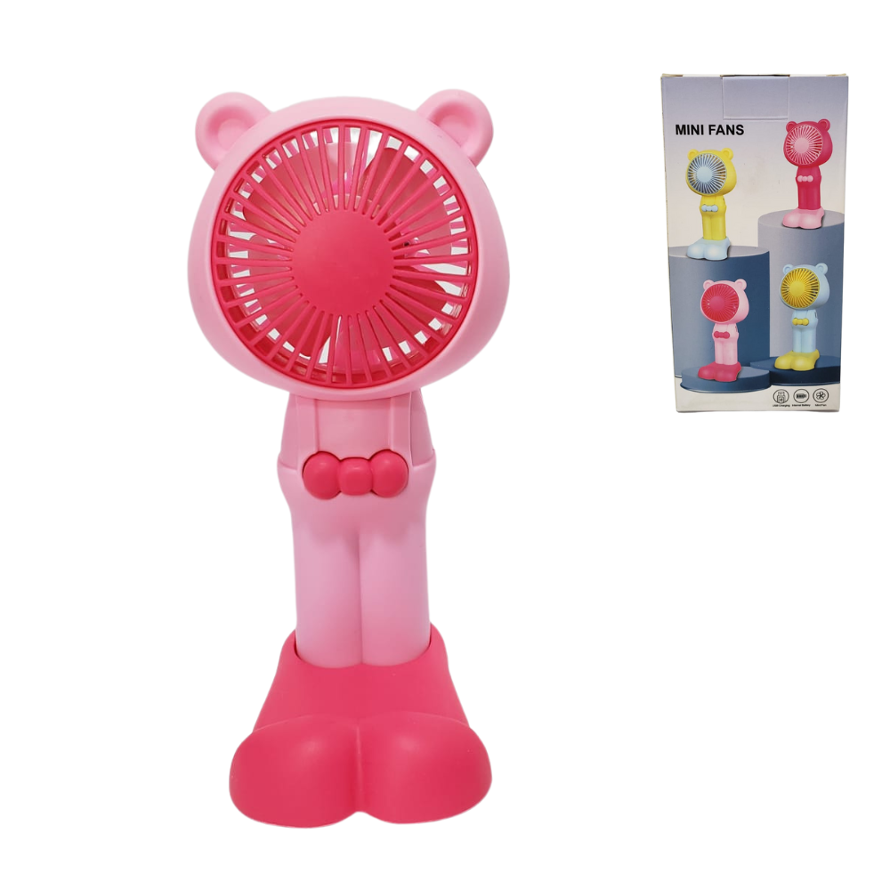 Mini Ventilador Portatil De Oso Con Soporte Para Celular
