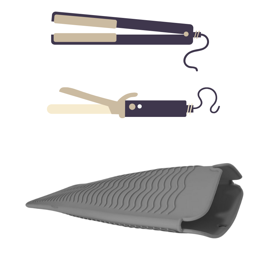 Funda De Silicona Para Rizadora Y Plancha Celeste