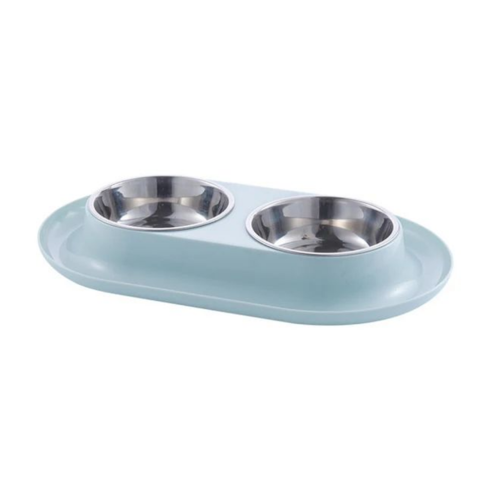 Plato Doble de Acero Inoxidable Antideslizante