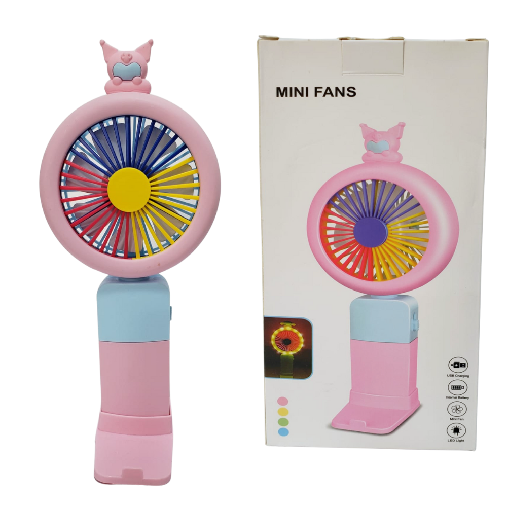 Mini Ventilador Led Con Soporte Para Celular