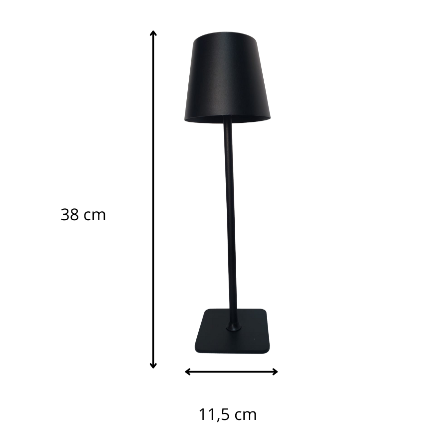 Lampara De Mesa Recargable De Hierro + Acrilico