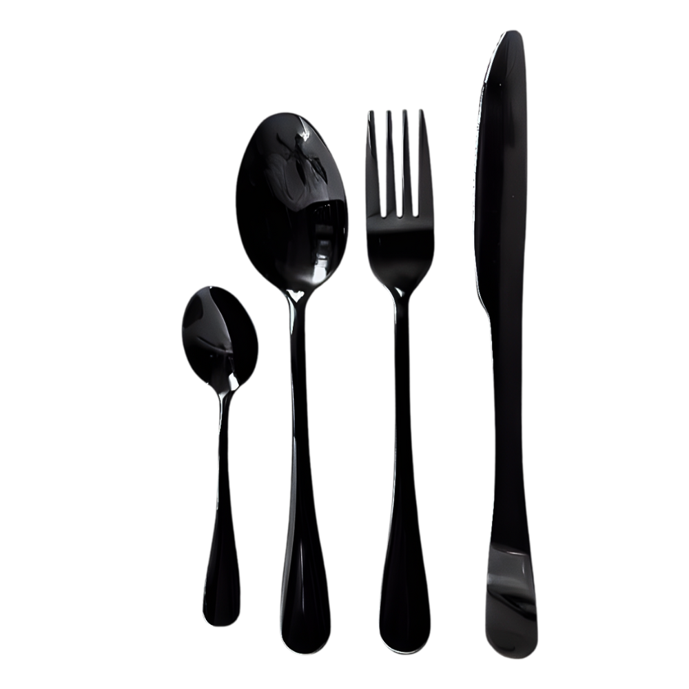 Set De Cubiertos 24 Piezas Con Soporte Acero Inoxidable