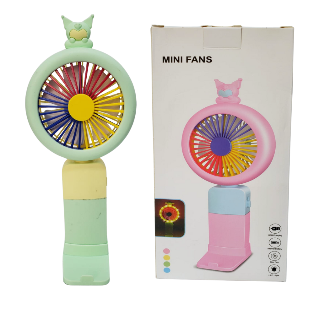 Mini Ventilador Led Con Soporte Para Celular