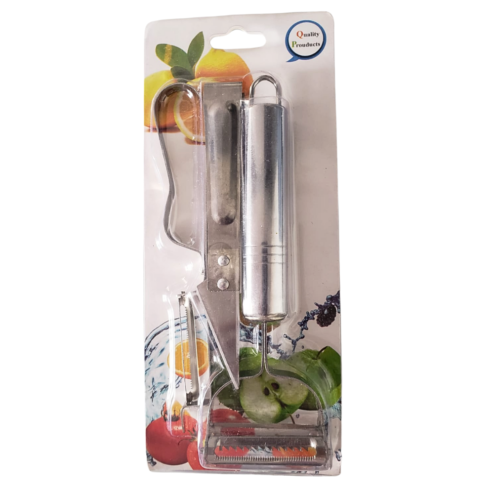 Kit Pelador Papa Cortador Frutas Verduras Utensilio Cocina
