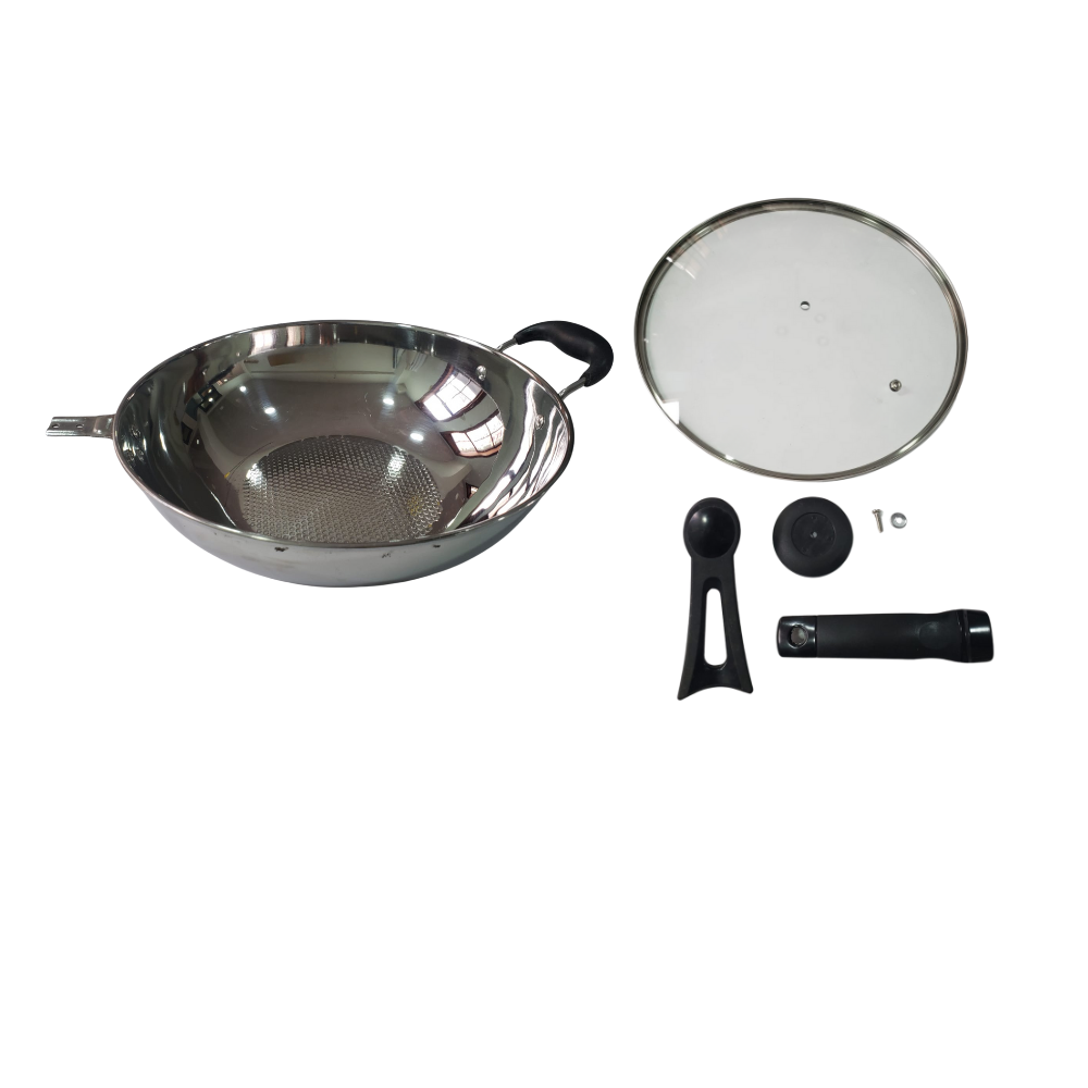 Wok Sartén Antiadherente Acero Inoxidable
