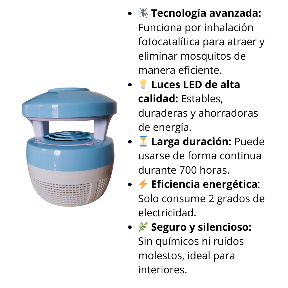 Mata Mosquitos por inhalación fotocatalítica
