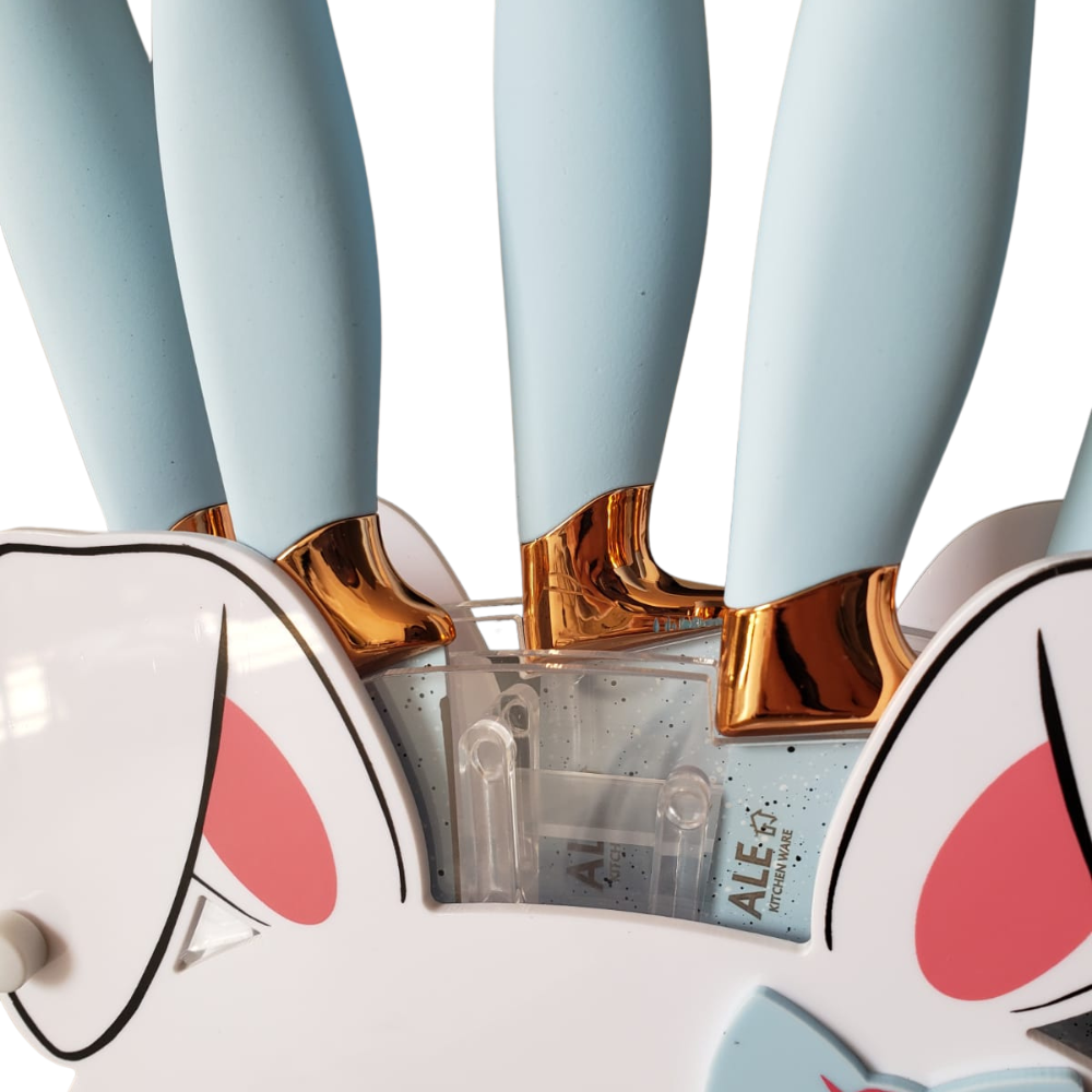 Set de Cuchillos Base Giratoria de Conejo