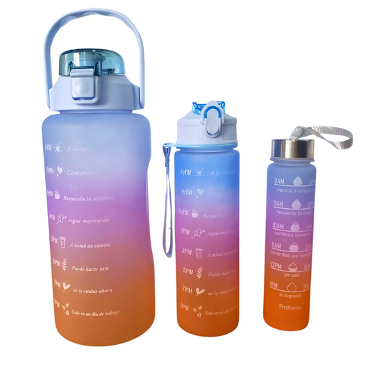 Botilo Motivacional Botella De Agua + Stikers