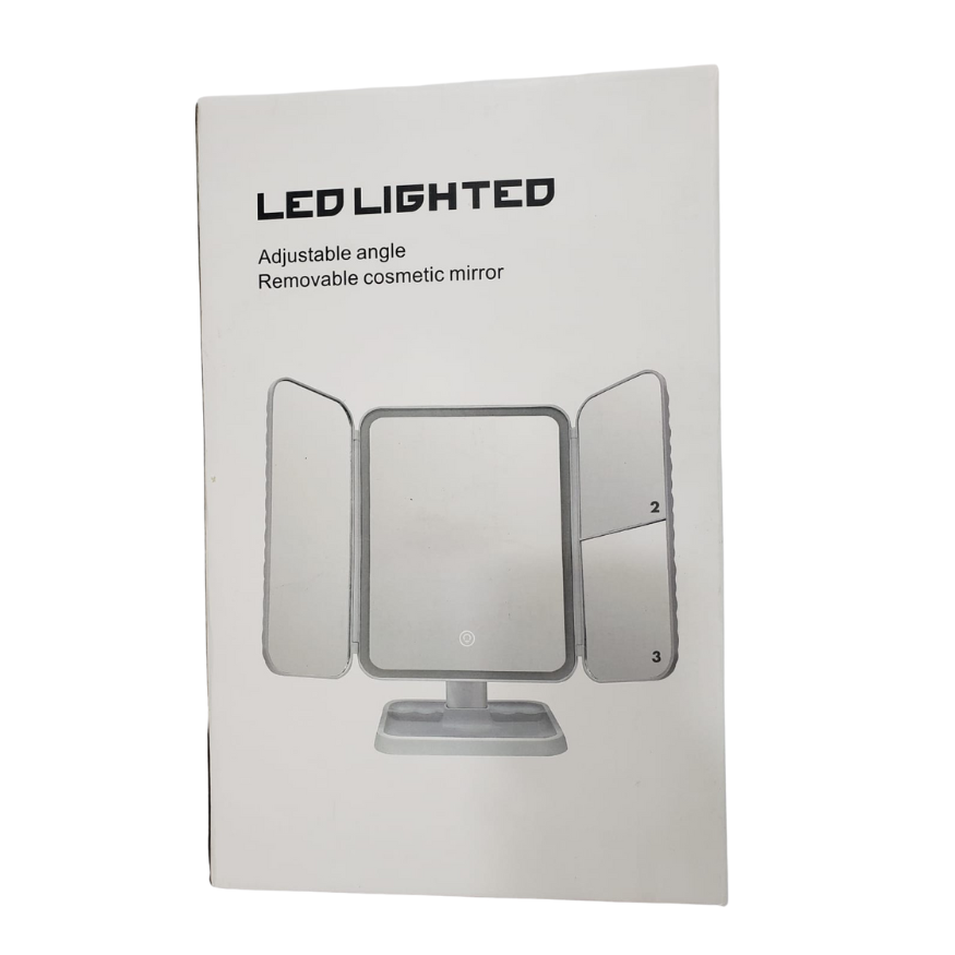 Espejo Cosmético Triple De Alta Gama Con Luz Led