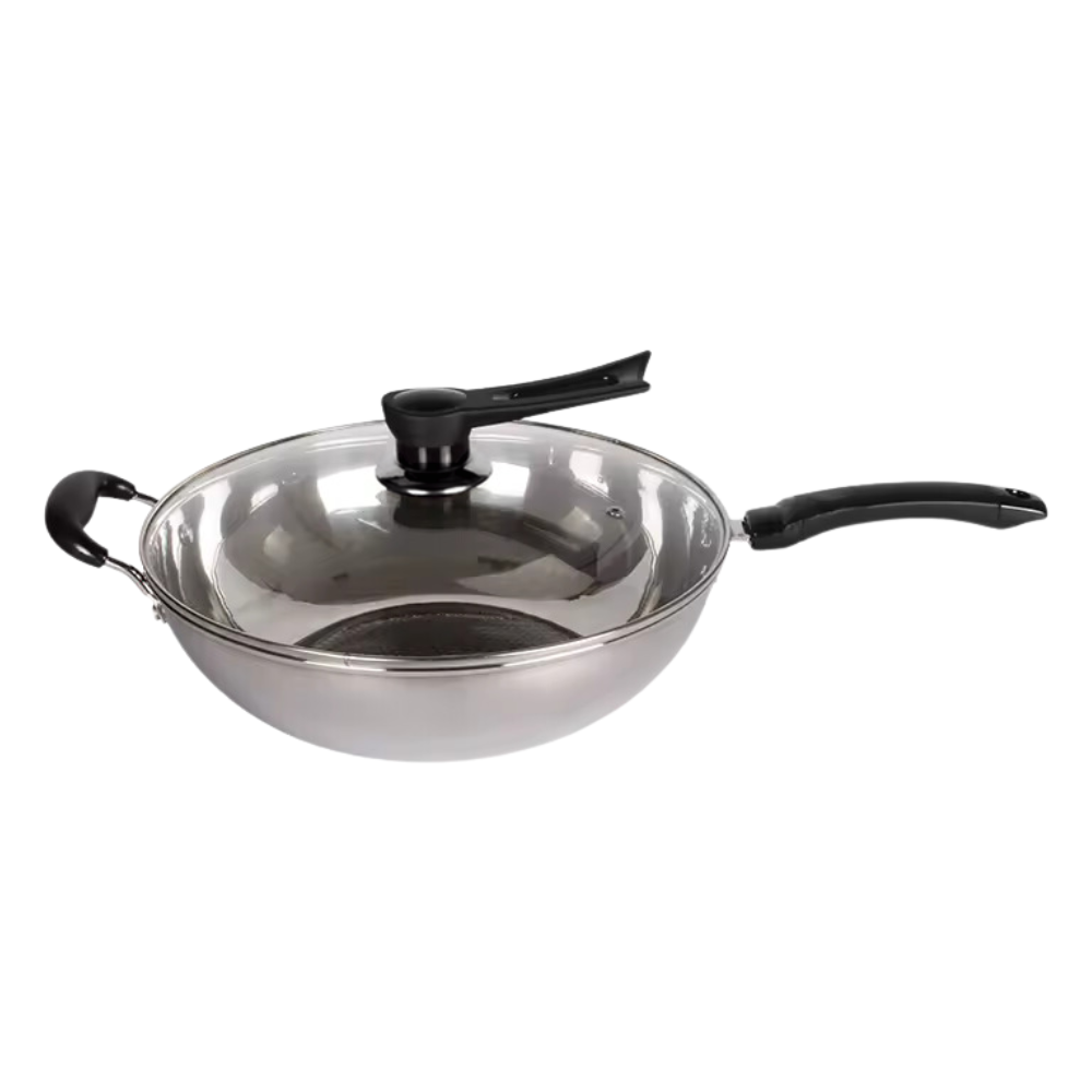 Wok Sartén Antiadherente Acero Inoxidable