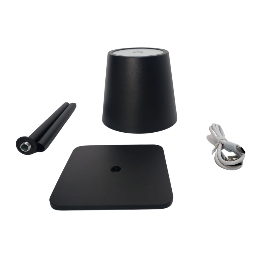 Lampara De Mesa Recargable De Hierro + Acrilico