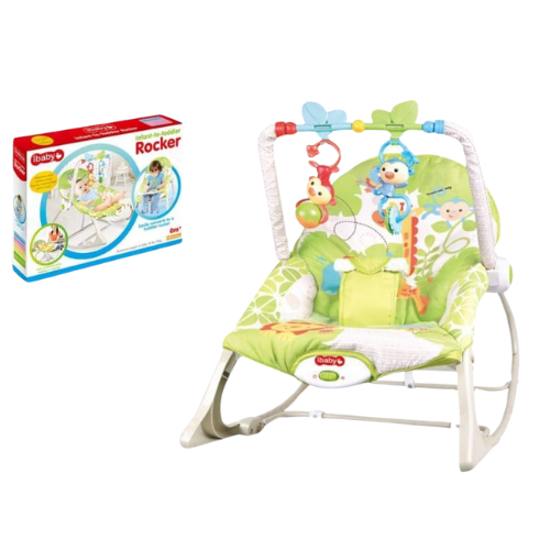Mecedora para bebé + mosquitero JIRAFA VERDE