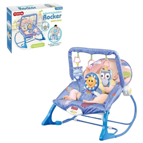 Mecedora para bebé + mosquitero BUHO MORADO