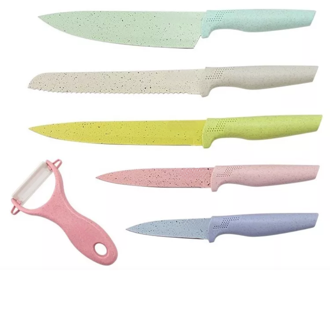 Kit completo de cuchillos de cerámica de Colores