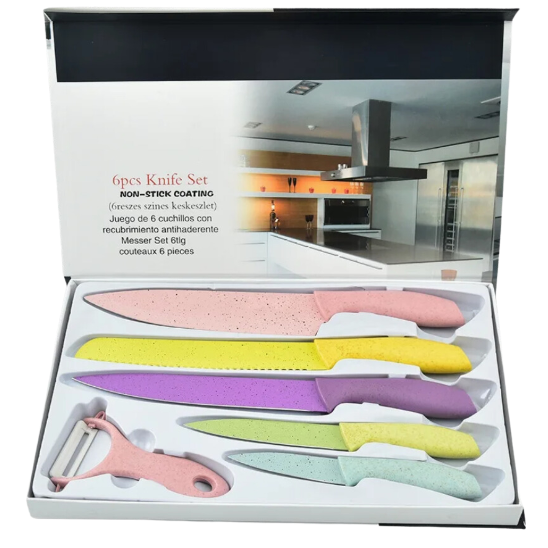 Kit completo de cuchillos de cerámica de Colores